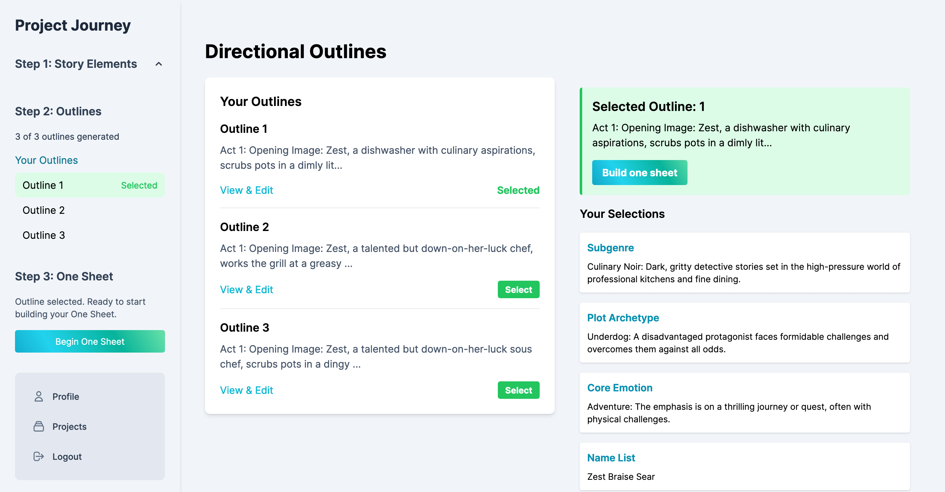 Outline options