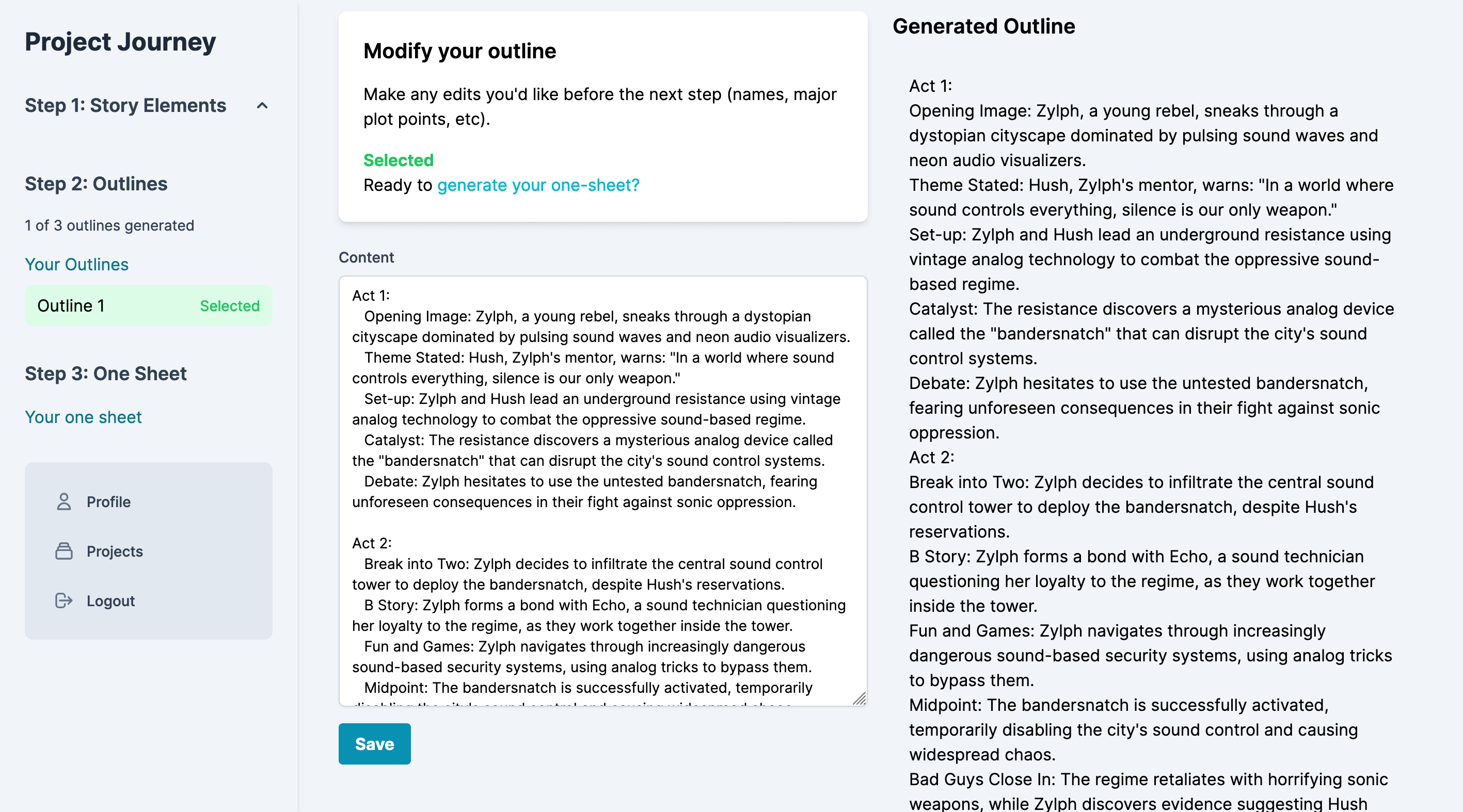 AI-generated outline